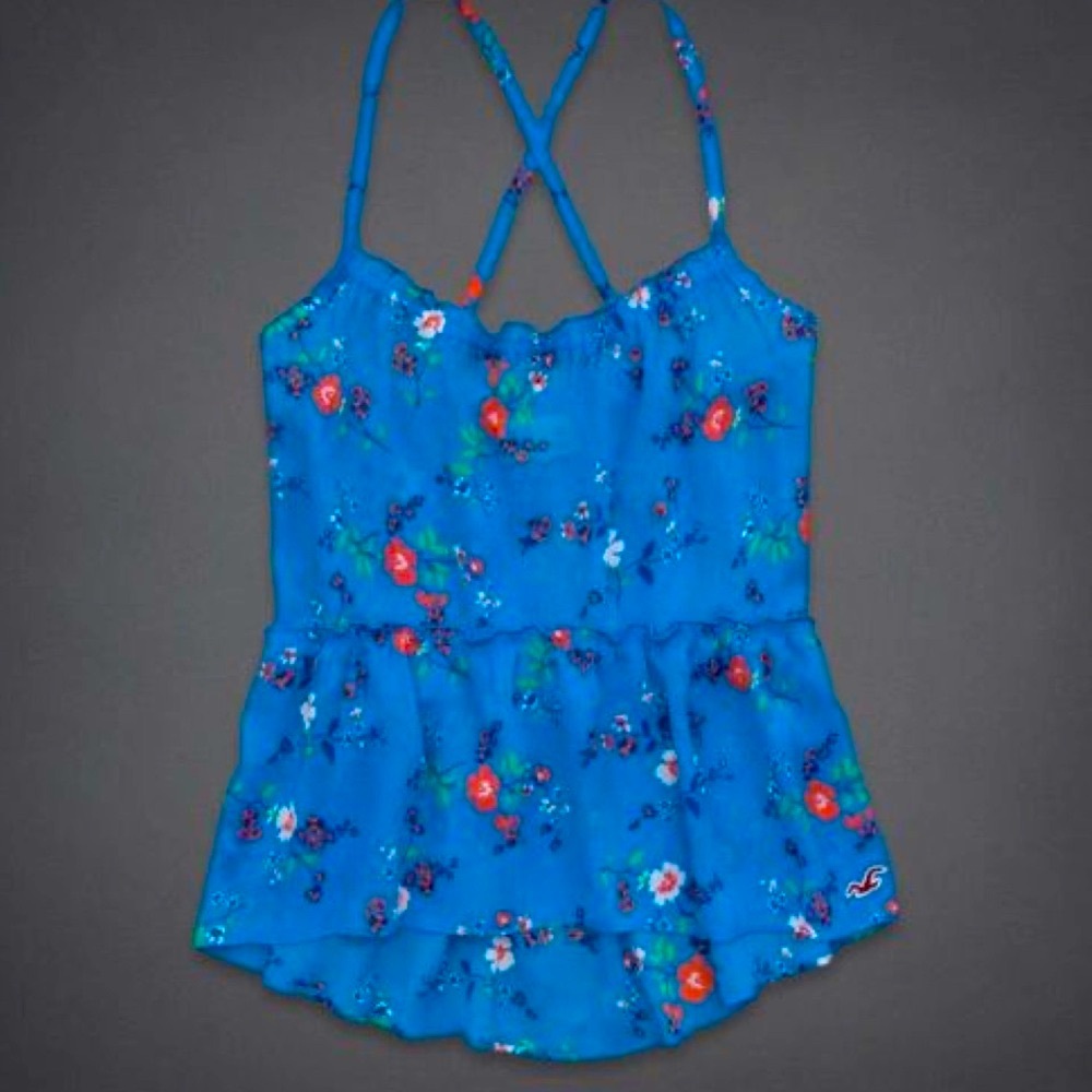 Hollister Blue Boho Floral Cami Top - Picture 2 of 10